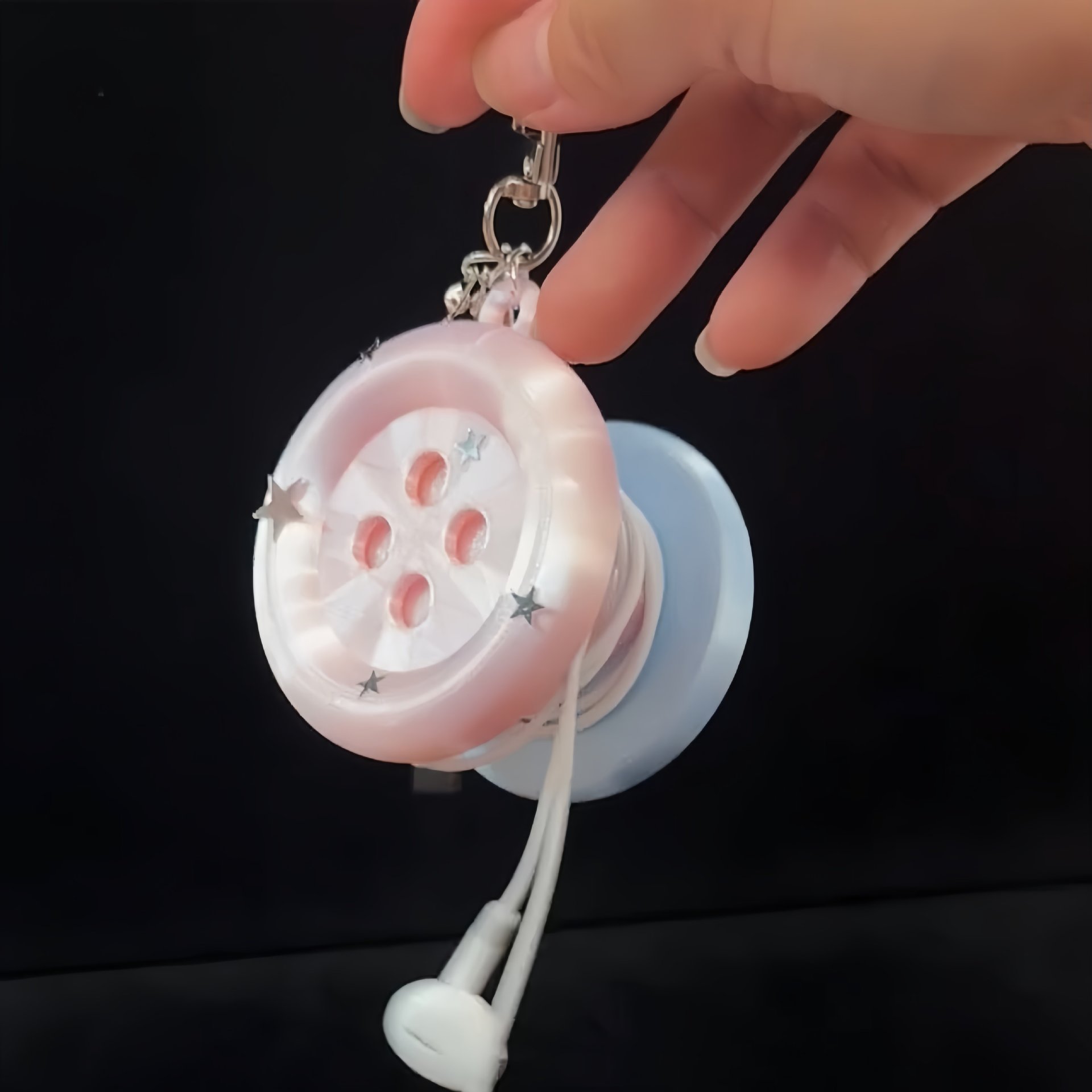 Cable Winder Keychain - Gantungan Kunci Bintang Bulat 3D Kawaii,