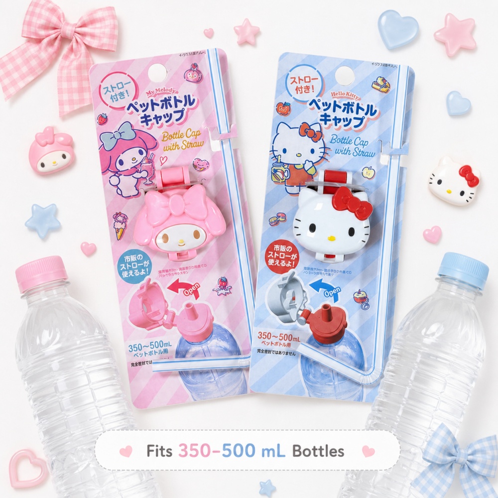 Bottle Opener Keyring - Tutup Botol Sanrio Asli dengan Sedotan