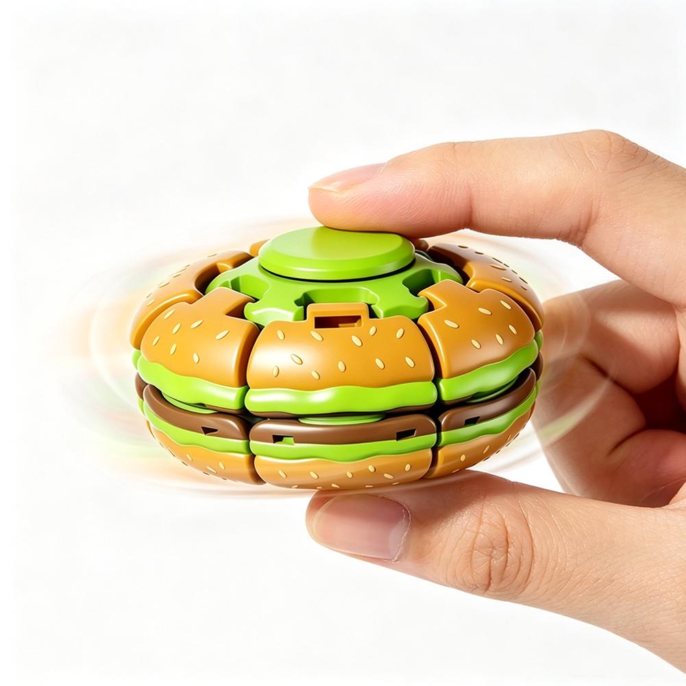 Fidget Spinner Bearing - Mainan Fidget Giroskop Burger, Spinner Ujung