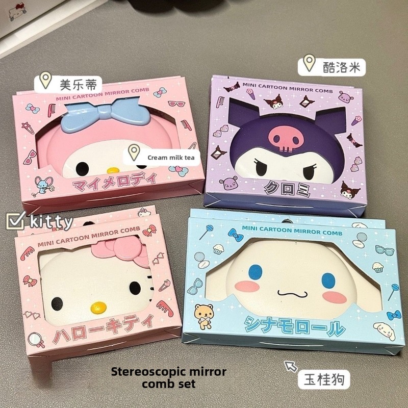 Bottle Opener Keyring - Cermin Lipat Terinspirasi Hello Kitty Karakter