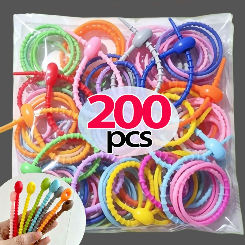 Cable Winder Keychain - 10/200 Buah Pengikat Kabel Silikon Multiwarna