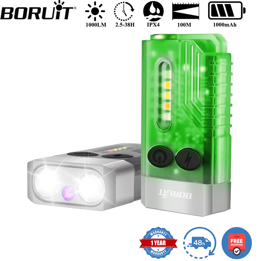 Keychain Flashlight - BORUiT V10 Gantungan Kunci Senter UV