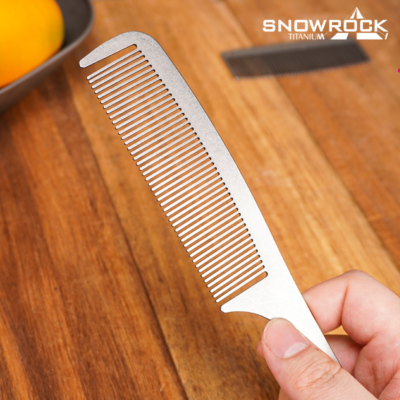 Sisir Bulu & Jenggot SNOWROCK  - Comb Pocket Titanium ulasan dan harga