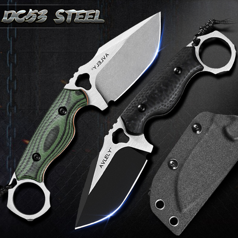 Pisau lurus baja DC53 dengan k - Edc Fixed Blade Deep Carry ulasan dan harga