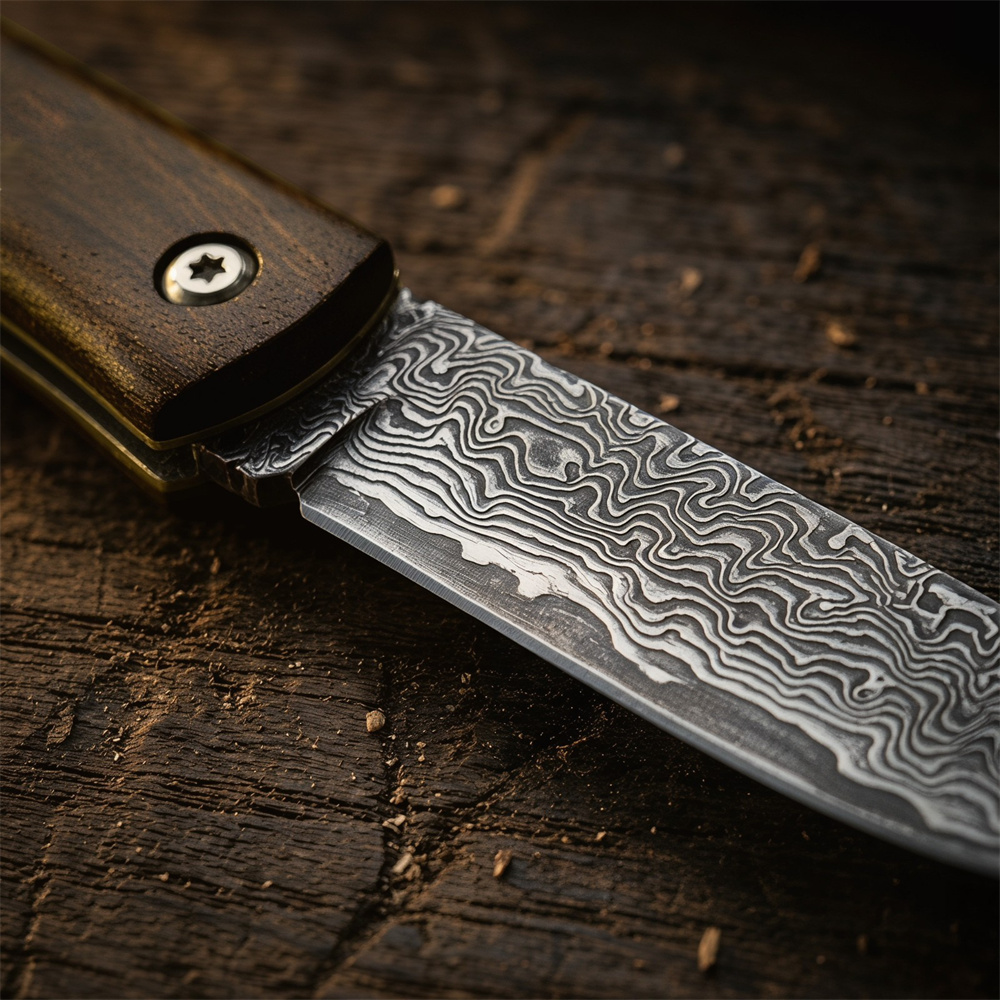 Pisau Lipat Damascus Survival  - Edc Fixed Blade Deep Carry ulasan dan harga